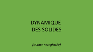 Dynamique des solides - TD n°6 (2020-2021)