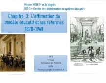 5 - Chapitre 3 : L'affirmation du modèle éducatif et ses réformes 1870-1940