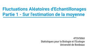 Archivé 2025-10-02 Fluctuations Aléatoires d'Echantillonnage. Partie 1. Sur l'estimation de la moyenne