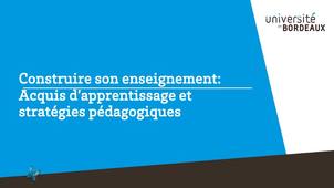 Acquis d'apprentissage et stratégies pédagogiques