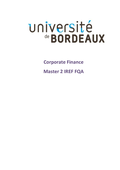 Introduction Corporate Finance M2 IREF