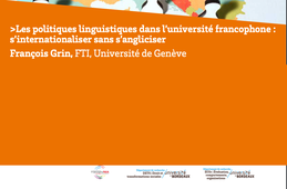 #1- Politiques linguistiques dans l'enseignement supérieur et la recherche - François Grin