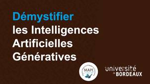 Formation - Démystifier les Intelligences Artificielles Génératives
