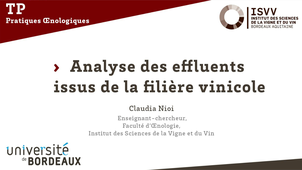 Analyse des effluents issus de la filière vinicole