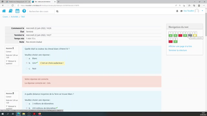 Types de feedbacks dans l'activité Test de Moodle - Tutothèque étudiants