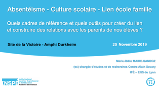 Quels cadres de référence et quels outils pour créer du lien et construire des relations avec les parents de nos élèves ?