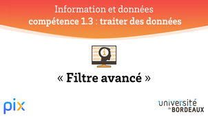 PIX - Compétence 1.3 - Filtre avancé