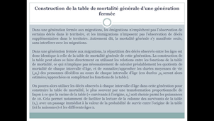 3.2.2 La table de mortalité - Construire la table de mortalité d'une génération - Mise en oeuvre pour une génération fermée