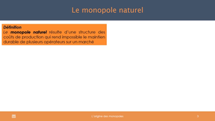 origines du monopole