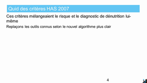La dénutrition : diagnostic