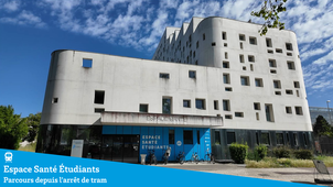 Venir à l’Espace Santé Etudiants en tram