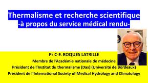 Thermalisme et recherche scientifique - à propos du service médical rendu