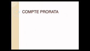 Compte prorata (CP)1/2