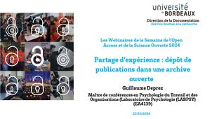 Webinaire Partage d’expérience dépôt de publications dans une archive ouverte