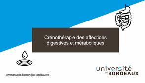 Crénothérapie des affections digestives et métaboliques