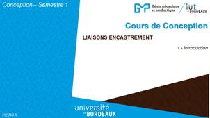 Cours de Conception - Liaisons encastrements 1