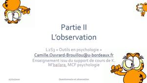 L2S3 Outils en psychologie - Observation