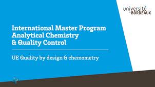 Presentation UE Quality by Design & Chemometry