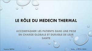 Rôle du médecin thermal