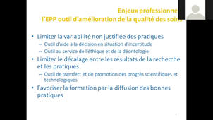 Evaluation des Pratiques Professionnelles - partie 1 F. Saillour-Glénisson