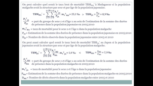 2.2.4 Les indices standardisés de mortalité - Illustration de la construction des indices standardisés de mortalité - standardisation croisée