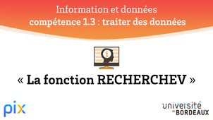 PIX - Compétence 1.3 - Fonction RechercheV