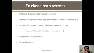 UE4 M1 - Questionnaires : ce qui sera vu en cours & lectures recommandées