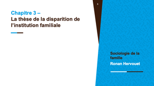 PFA - Sociologie de la famille - 3/4