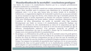 2.2.9 Les indices standardisés de mortalité - Conclusions pratiques