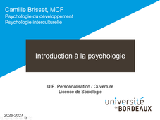 Introduction à la psychologie CM1