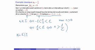 Définition de la limite d'une suite