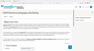 Migration de cours - Nouvelle plateforme Moodle
