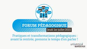 Ouverture Forum pédagogique - MAPI Juillet 2021