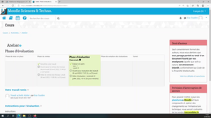 Phase d'évaluation de l'activité Atelier de Moodle - Tutothèque étudiants