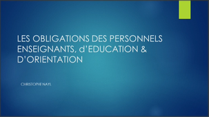 Les obligations des personnels enseignants d'éducation et d'orientation.mp4